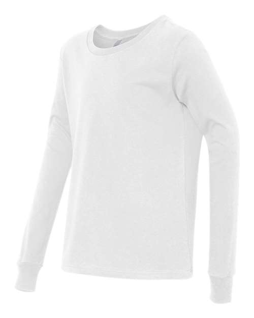 BELLA + CANVAS Youth Jersey Long Sleeve Tee 3501Y Custom Embroidered Business Logo
