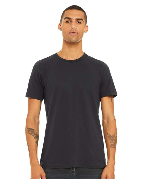 BELLA + CANVAS Jersey Tee 3001 Dark Grey Custom Embroidered Business Logo