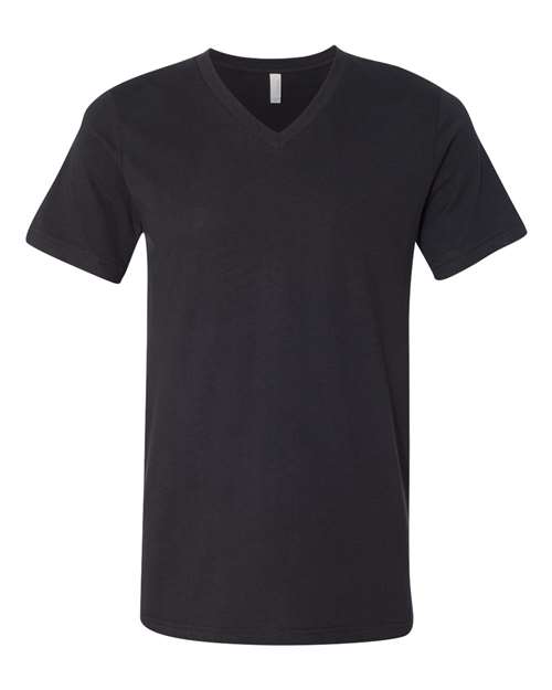 BELLA + CANVAS Jersey V-Neck Tee 3005 Vintage Black Custom Embroidered Business Logo
