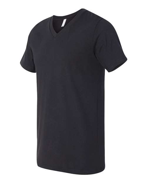 BELLA + CANVAS Jersey V-Neck Tee 3005 Vintage Black Custom Embroidered Business Logo