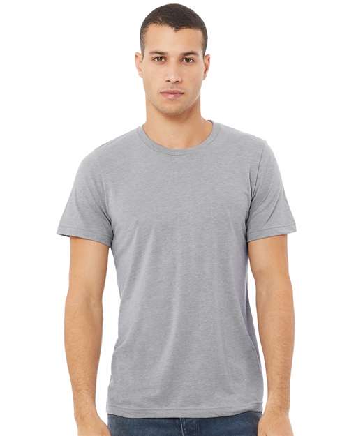 BELLA + CANVAS Triblend Tee 3413 Aqua Triblend Custom Embroidered Business Logo