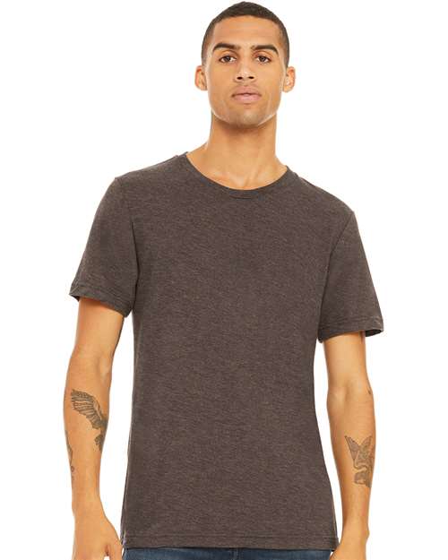 BELLA + CANVAS Triblend Tee 3413 Brick Triblend Custom Embroidered Business Logo