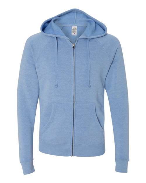 Independent Trading Co. Special Blend Raglan Full-Zip Hooded Sweatshirt PRM33SBZ Custom Embroidered Business Logo