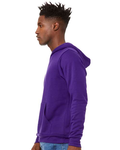 BELLA + CANVAS Sponge Fleece Hoodie 3719 Team Purple Custom Embroidered Business Logo
