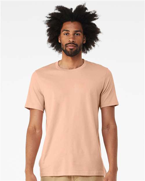 Custom Embroidered BELLA + CANVAS Jersey Tee 3001 Peach