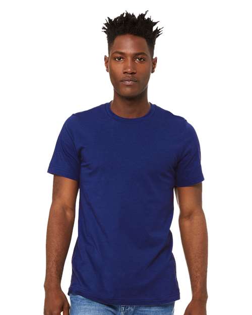BELLA + CANVAS Jersey Tee 3001 Team Navy Custom Embroidered Business Logo