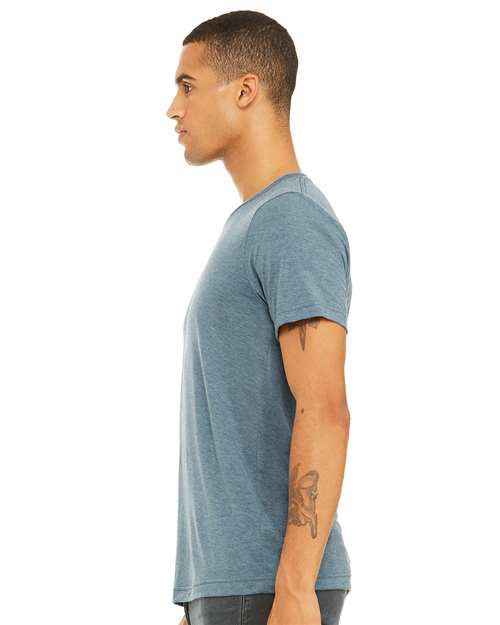 BELLA + CANVAS Triblend Tee 3413 Denim Triblend Custom Embroidered Business Logo