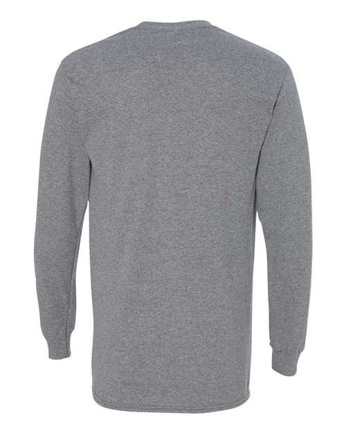 Gildan Heavy Cotton™ Long Sleeve T-Shirt 5400 Graphite Heather Custom Embroidered Business Logo