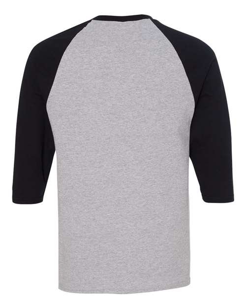 Gildan Heavy Cotton™ Raglan Three-Quarter Sleeve T-Shirt 5700 Custom Embroidered Business Logo
