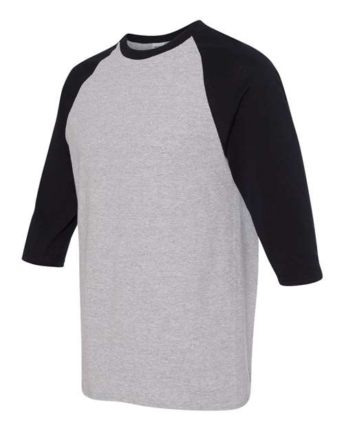 Gildan Heavy Cotton™ Raglan Three-Quarter Sleeve T-Shirt 5700 Custom Embroidered Business Logo