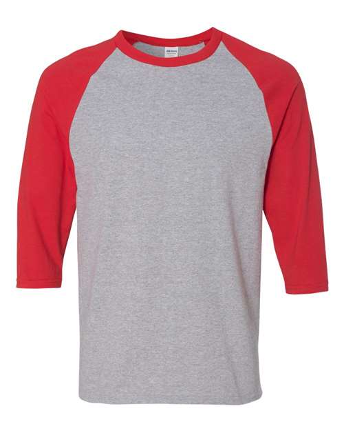 Gildan Heavy Cotton™ Raglan Three-Quarter Sleeve T-Shirt 5700 Custom Embroidered Business Logo