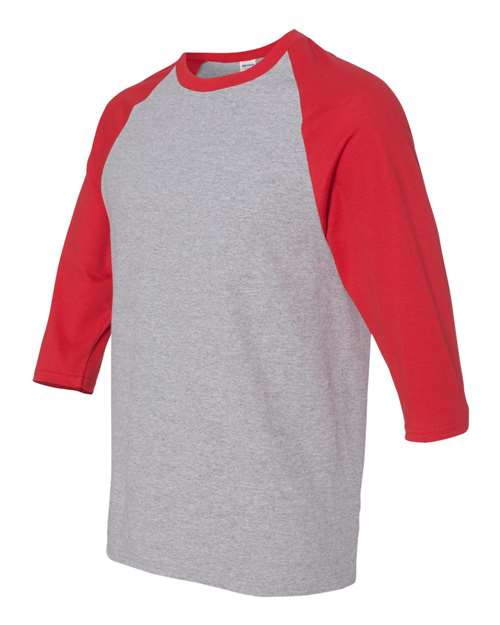 Gildan Heavy Cotton™ Raglan Three-Quarter Sleeve T-Shirt 5700 Custom Embroidered Business Logo