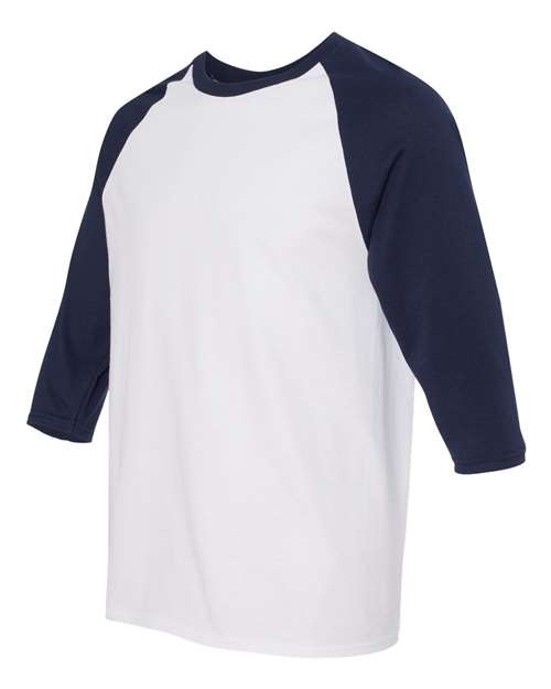 Gildan Heavy Cotton™ Raglan Three-Quarter Sleeve T-Shirt 5700 Custom Embroidered Business Logo