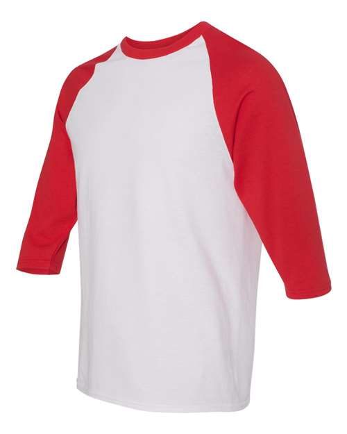 Gildan Heavy Cotton™ Raglan Three-Quarter Sleeve T-Shirt 5700 Custom Embroidered Business Logo