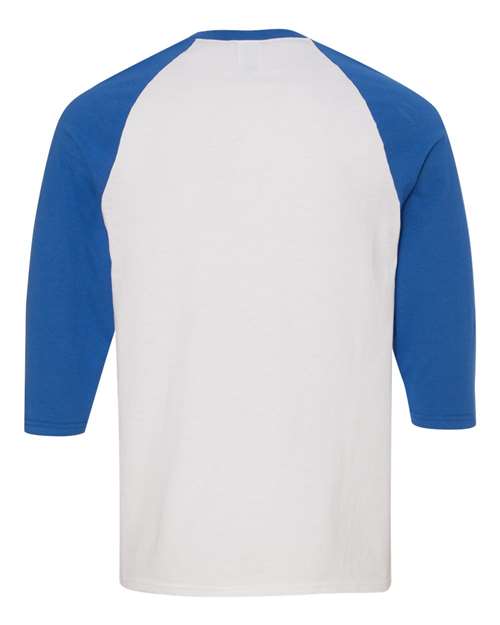 Gildan Heavy Cotton™ Raglan Three-Quarter Sleeve T-Shirt 5700 Custom Embroidered Business Logo
