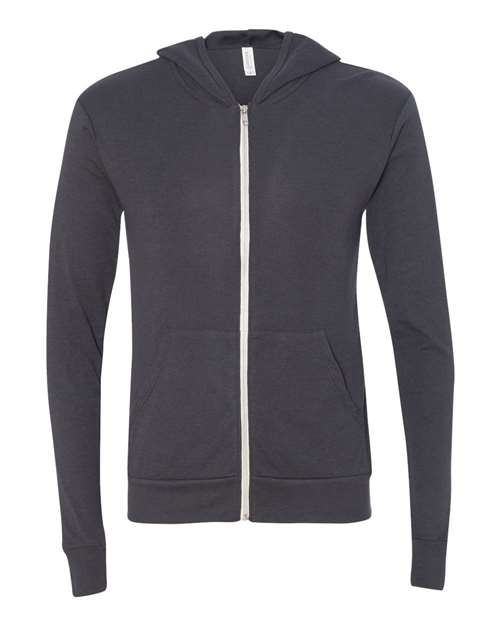 BELLA + CANVAS Triblend Lightweight Full-Zip Hooded Long Sleeve Tee 3939