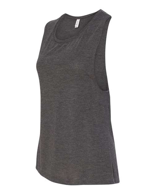 BELLA + CANVAS Women's Flowy Scoop Muscle Tank 8803 Dark Grey Heather