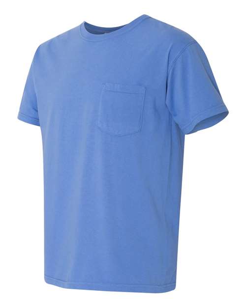 Comfort Colors Garment-Dyed Heavyweight Pocket T-Shirt 6030 Moss Custom Embroidered Business Logo