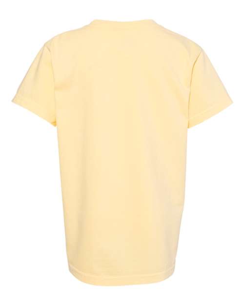 Comfort Colors Garment-Dyed Youth Heavyweight T-Shirt 9018 Butter Custom Embroidered Business Logo