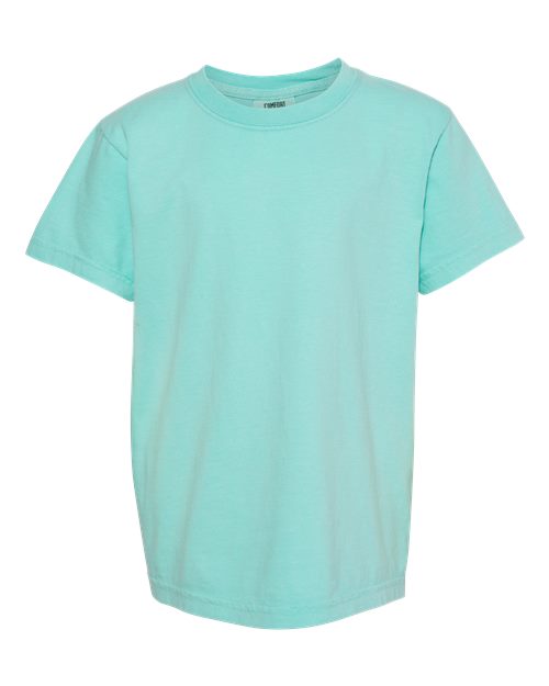 Comfort Colors Garment-Dyed Youth Heavyweight T-Shirt 9018 Butter Custom Embroidered Business Logo