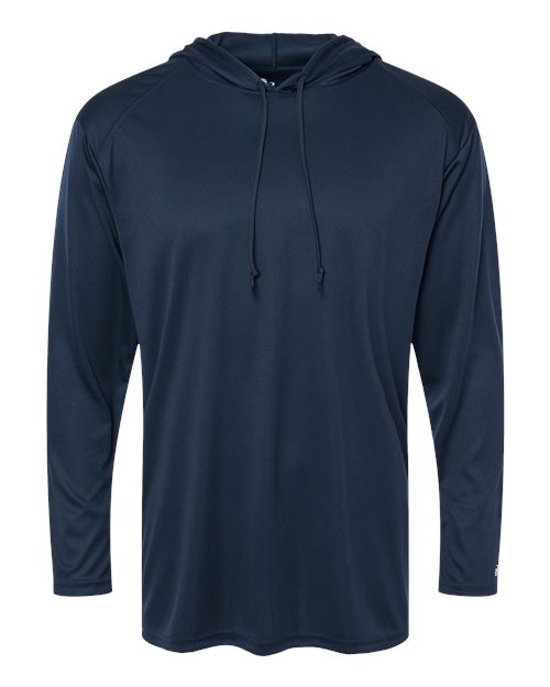 Badger B-Core Hooded Long Sleeve T-Shirt 4105 Navy