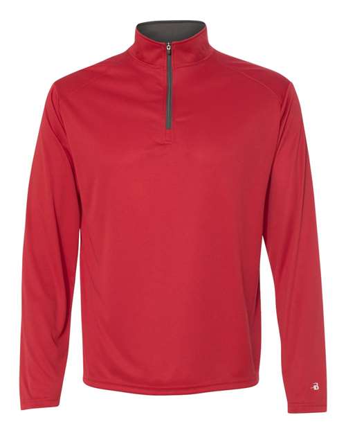 Badger B-Core Quarter-Zip Pullover 4102 Red/ Graphite