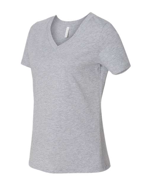 BELLA + CANVAS Women's Relaxed Heather CVC V-Neck Tee 6405CVC Custom Embroidered Business Logo