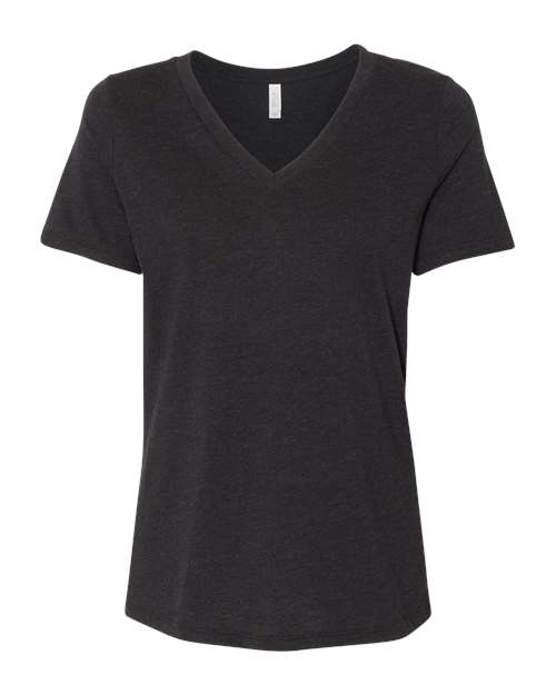 BELLA + CANVAS Women's Relaxed Heather CVC V-Neck Tee 6405CVC Custom Embroidered Business Logo