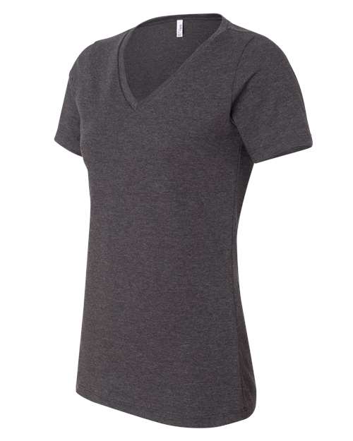 BELLA + CANVAS Women's Relaxed Heather CVC V-Neck Tee 6405CVC Custom Embroidered Business Logo
