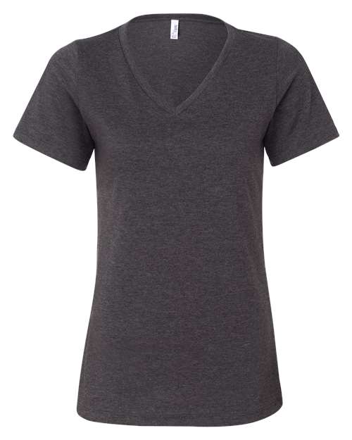 BELLA + CANVAS Women's Relaxed Heather CVC V-Neck Tee 6405CVC Custom Embroidered Business Logo