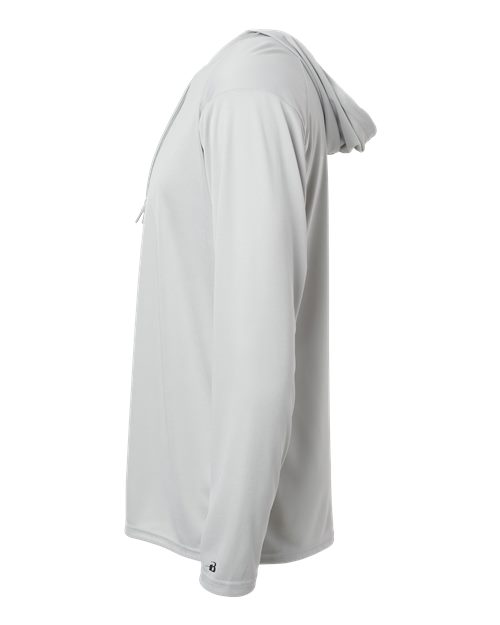 Badger B-Core Hooded Long Sleeve T-Shirt 4105 Silver