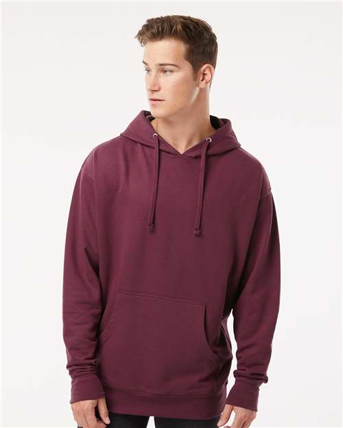 Custom Embroidered Independent Trading Co. Midweight Hooded Sweatshirt SS4500 Maroon