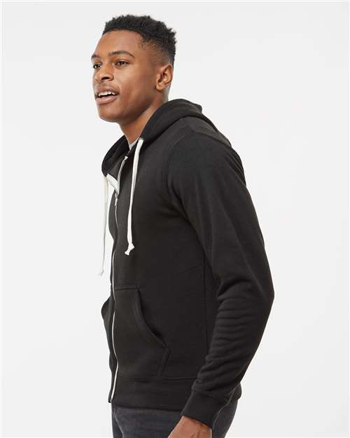 J. America Triblend Full-Zip Hooded Sweatshirt 8872
