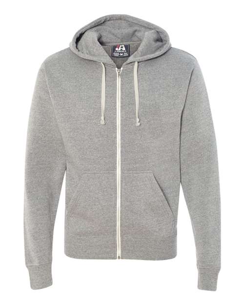 J. America Triblend Full-Zip Hooded Sweatshirt 8872
