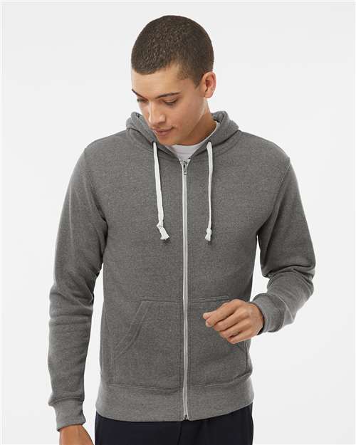 Custom Embroidered J. America Triblend Full-Zip Hooded Sweatshirt 8872