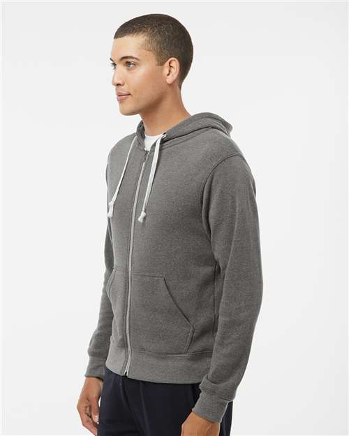 J. America Triblend Full-Zip Hooded Sweatshirt 8872