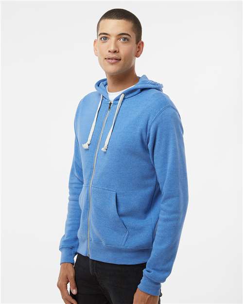 J. America Triblend Full-Zip Hooded Sweatshirt 8872