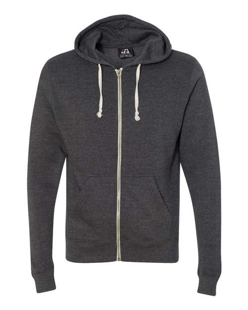 J. America Triblend Full-Zip Hooded Sweatshirt 8872