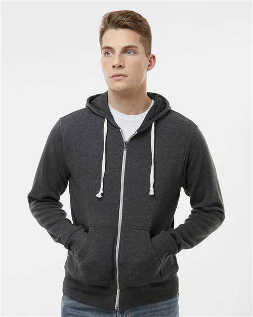 Custom Embroidered J. America Triblend Full-Zip Hooded Sweatshirt 8872