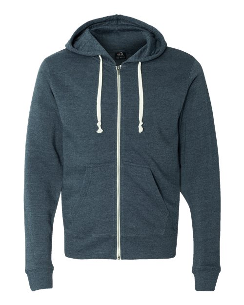 J. America Triblend Full-Zip Hooded Sweatshirt 8872