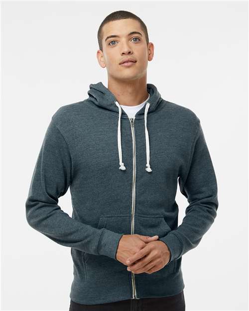 Custom Embroidered J. America Triblend Full-Zip Hooded Sweatshirt 8872