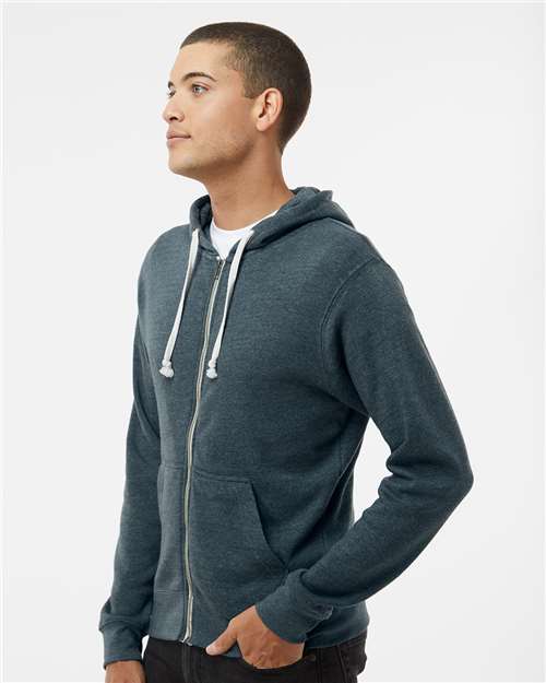 J. America Triblend Full-Zip Hooded Sweatshirt 8872