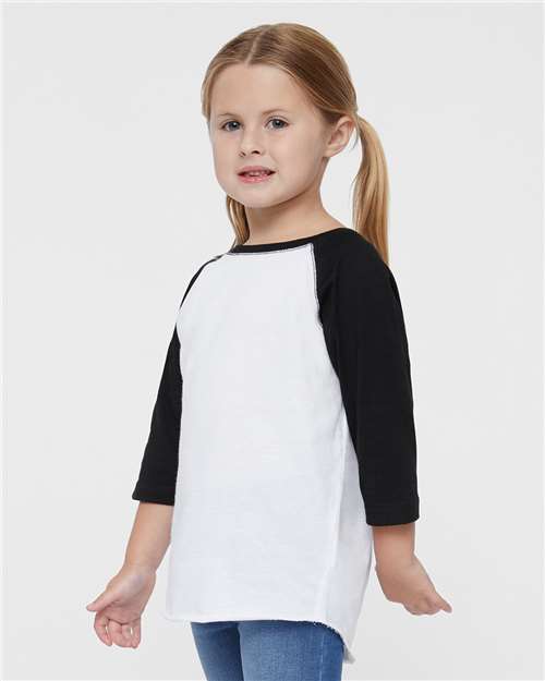 Rabbit Skins Toddler Baseball Fine Jersey Three-Quarter Sleeve Tee 3330