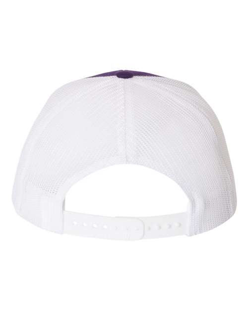Richardson Snapback Trucker Cap 112 Purple/ White Custom Embroidered Business Logo