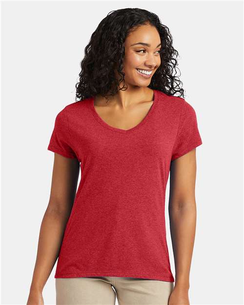 Custom Embroidered Hanes Perfect-T Women’s Triblend V-Neck T-Shirt 42VT