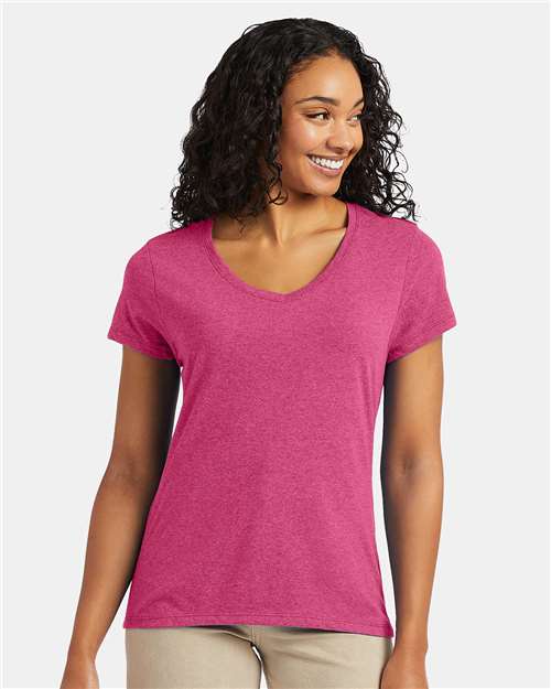 Custom Embroidered Hanes Perfect-T Women’s Triblend V-Neck T-Shirt 42VT