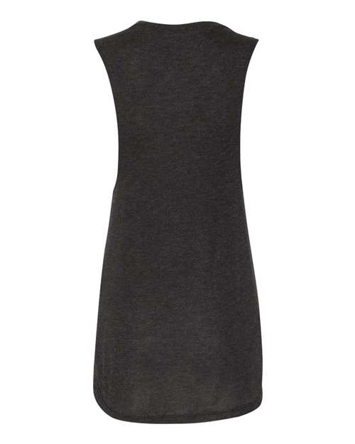 BELLA + CANVAS Women's Flowy Scoop Muscle Tank 8803 Black Heather