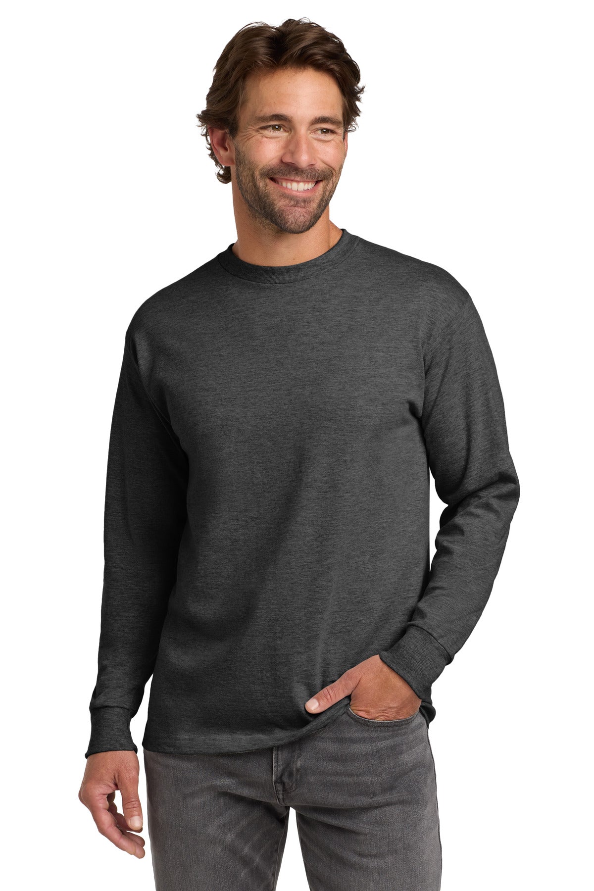 Hanes Beefy-T - 100% Cotton Long Sleeve T-Shirt. 5186