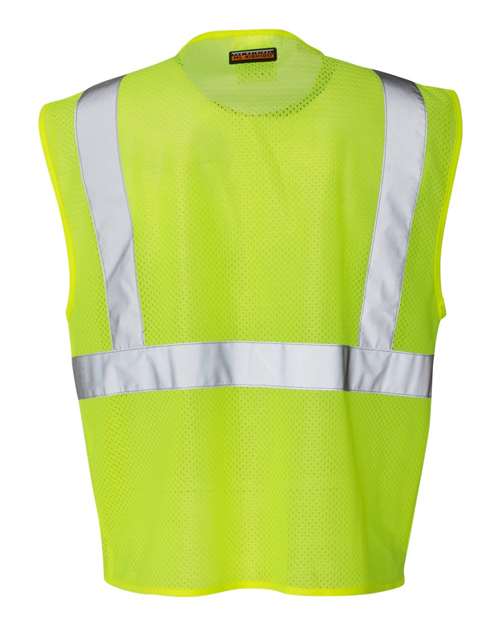 Custom EmbroideredKishigo Unisex Clear ID Vest with Zipper Closure 4452 Lime