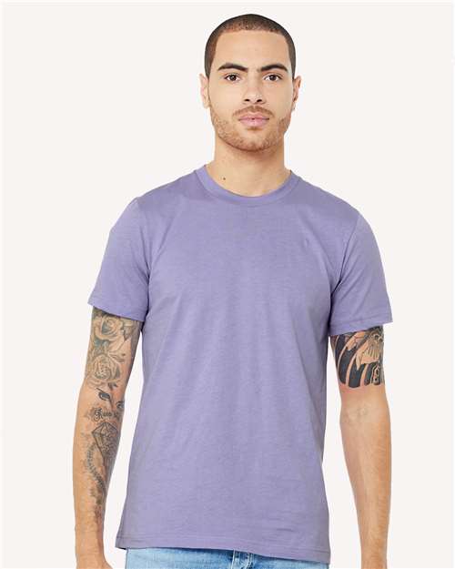 BELLA + CANVAS Jersey Tee 3001 Dark Lavender Custom Embroidered Business Logo